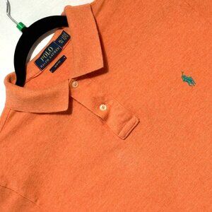 Polo Ralph Lauren Mens Slim Fit Mesh XL Chest 43"‎ Light Orange Polo Shirt